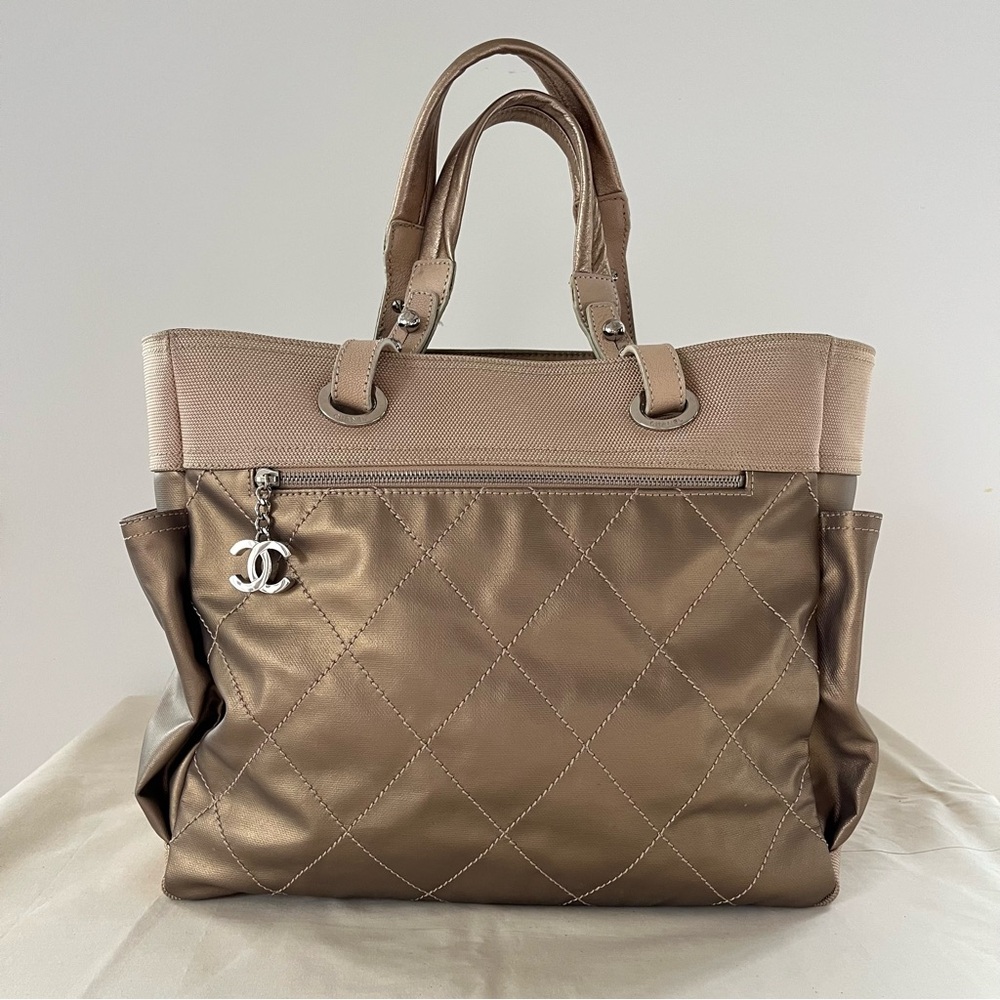 Chanel Gold & Tan Paris-Biarritz Tote Bag